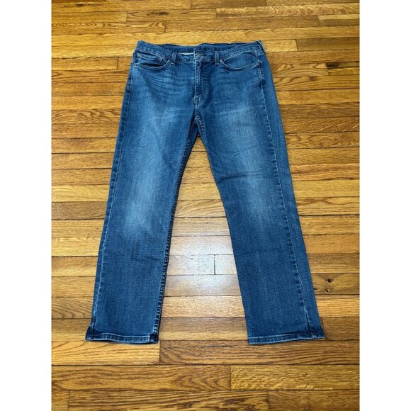 Levi's 514 Jeans Mens 38x30 Blue Slim Fit Straight Leg Stretch Cotton Dark Denim - Picture 1 of 7